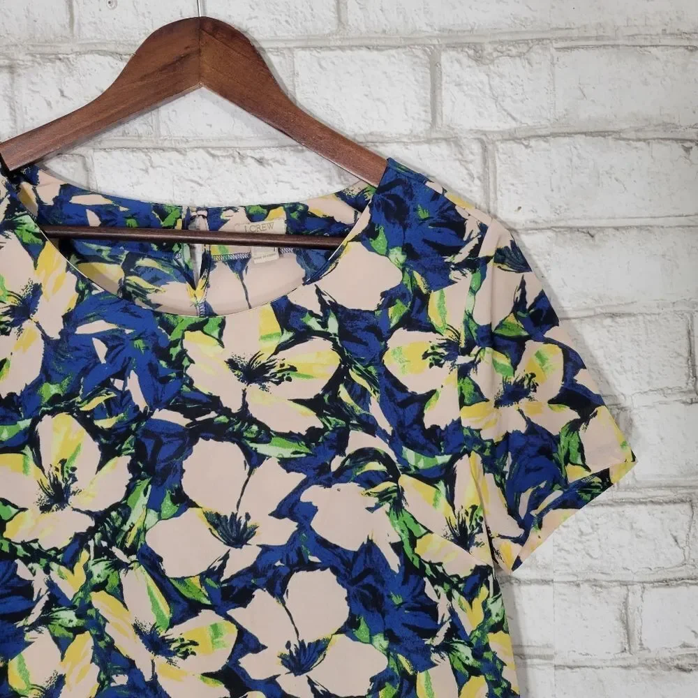 J Crew blue floral top